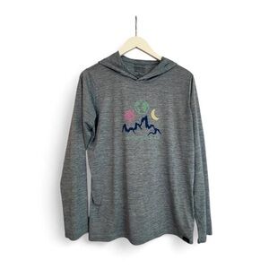 Patagonia Capilene Cool Daily Graphic Hoody Base Layer Blue Hiking Outdoor Large